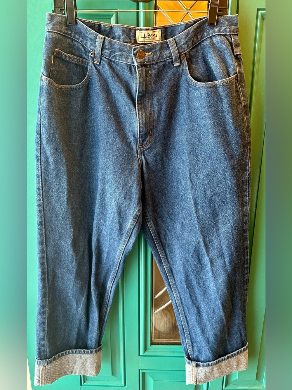 Vintage 90s LL Bean Classic Fit Straight Leg Jeans Sz 35x29